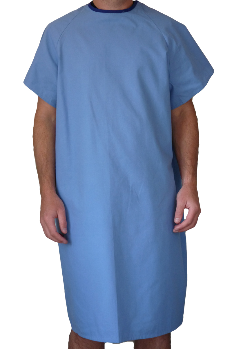 Gown Patient 1/2 Sleeve Ceil Blue (non-returnable)